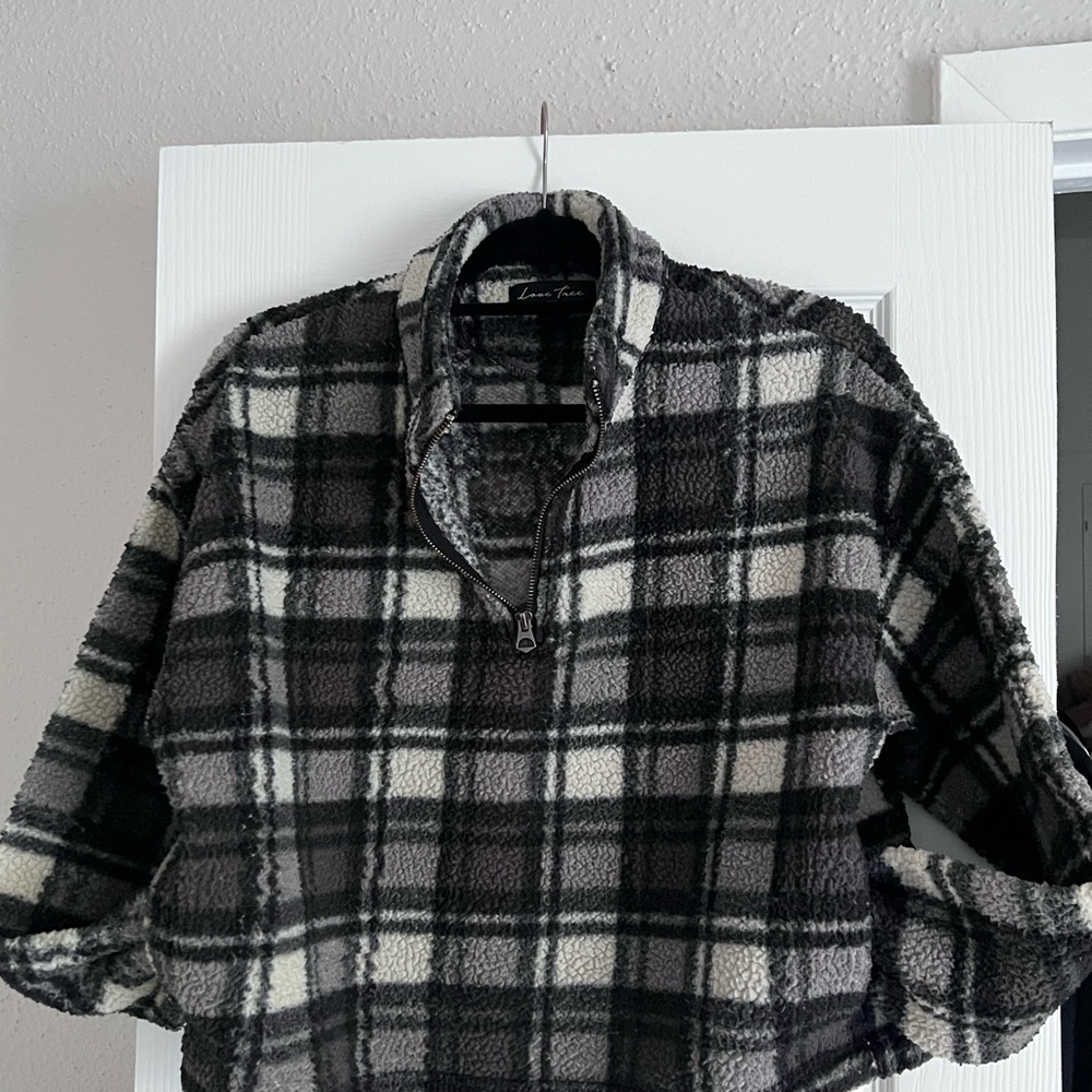 Lauren James Plaid Fleece Pullover